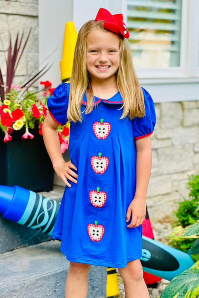 Royal Blue First Day Ready Dress with Collar
