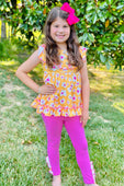 RG™ Yellow & Pink Pansy Flutter Frill Leggings Set