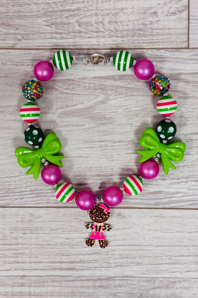 Pink & Lime Gingerbread Bubblegum Necklace