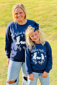 Mom & Me Navy Silent Night Holy Night Long Sleeve Top