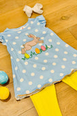 Easter Bunny Hop Polka Dot Ruffle Pants Set