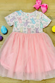 Rainbow Bunnies Pink Tutu Dress