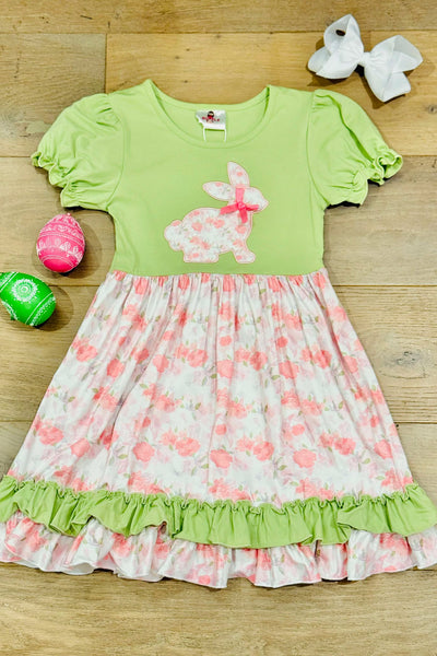 Easter In Bloom Bunny Ruffle Dress