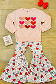 Lots Of Love Multi Heart Bell Pants Set