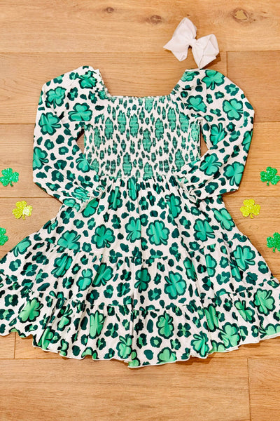 Shamrock Ruched Top Twirl Dress