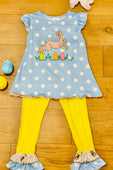 Easter Bunny Hop Polka Dot Ruffle Pants Set