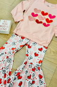 Lots Of Love Multi Heart Bell Pants Set