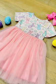 Rainbow Bunnies Pink Tutu Dress