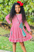 Checkered Country Christmas Twirl Dress