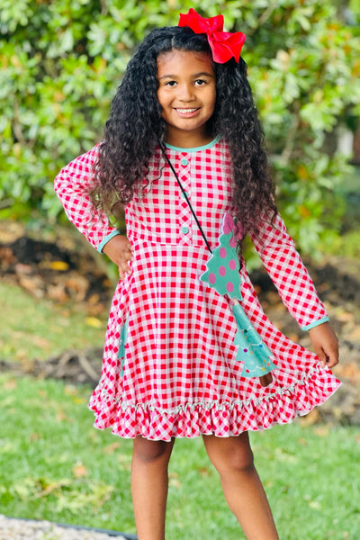 Checkered Country Christmas Twirl Dress