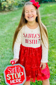 Santa's Bestie Shimmer Tutu Dress