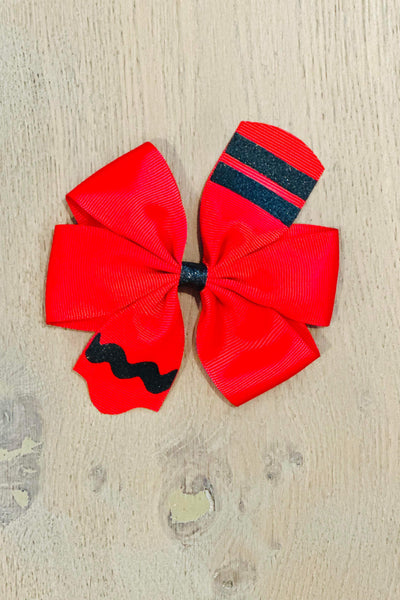 Red Crayon Hair Bow