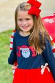 Santa Joy Tutu Top with Striped Leggings Set