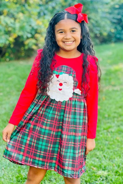 Red & Holiday Plaid Santa Claus Dress