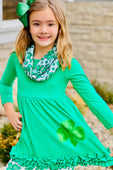 Shimmer Shamrock Leggings Set with Scarf