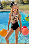 Leopard Cutout One Piece Swimsuit