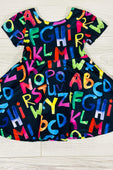 Black Board Alphabet Twirl Dress