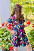 Black Board Alphabet Twirl Dress