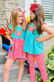 Love To Learn ABC Pompom & Gingham Leggings Set