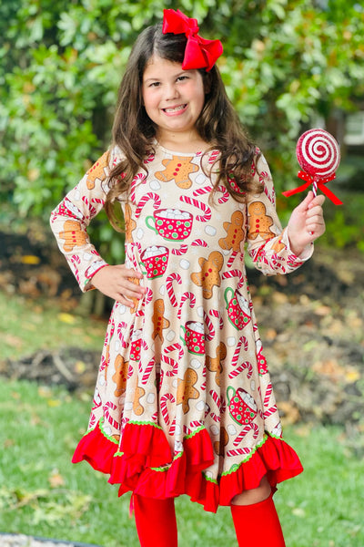 Gingerbread Cookies & Cocoa Twirl Dress