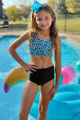 Mom & Me Blue Cheetah Bikini Swimsuit