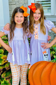 Friendly Ghost Orange Plaid Ruffle Pants Set