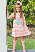 Blush Christmas Tree Striped Pocket Dress