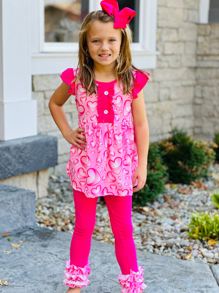 Sweet Hearts Ruffle Leggings Set – Ruffle Girl