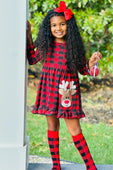 Red Nose Reindeer Buffalo Plaid Dress