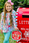 Santa Festival Of Trees Top with Plaid Ruffle Pants Set