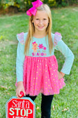 Pink Tis The Season Gingerbread Tutu Top with Leggings Set