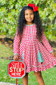 Checkered Country Christmas Twirl Dress