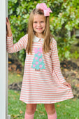 Blush Christmas Tree Striped Pocket Dress