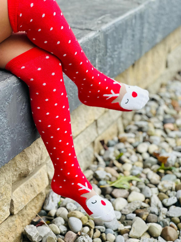 Red Rudolph Socks