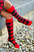 Red & Black Christmas Plaid Socks