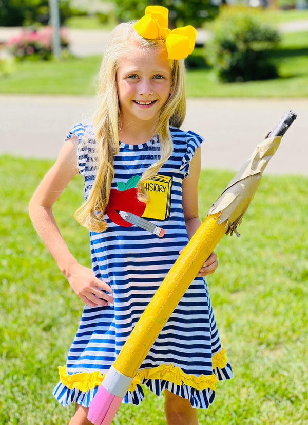 Royal Blue Striped Class Essentials Dress