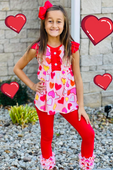 Whimsical Hearts Ruffle Leggings Set