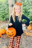 Trick or Treat Plaid Ruffle Pants Set