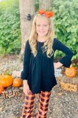 Trick or Treat Plaid Ruffle Pants Set