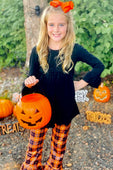 Trick or Treat Plaid Ruffle Pants Set